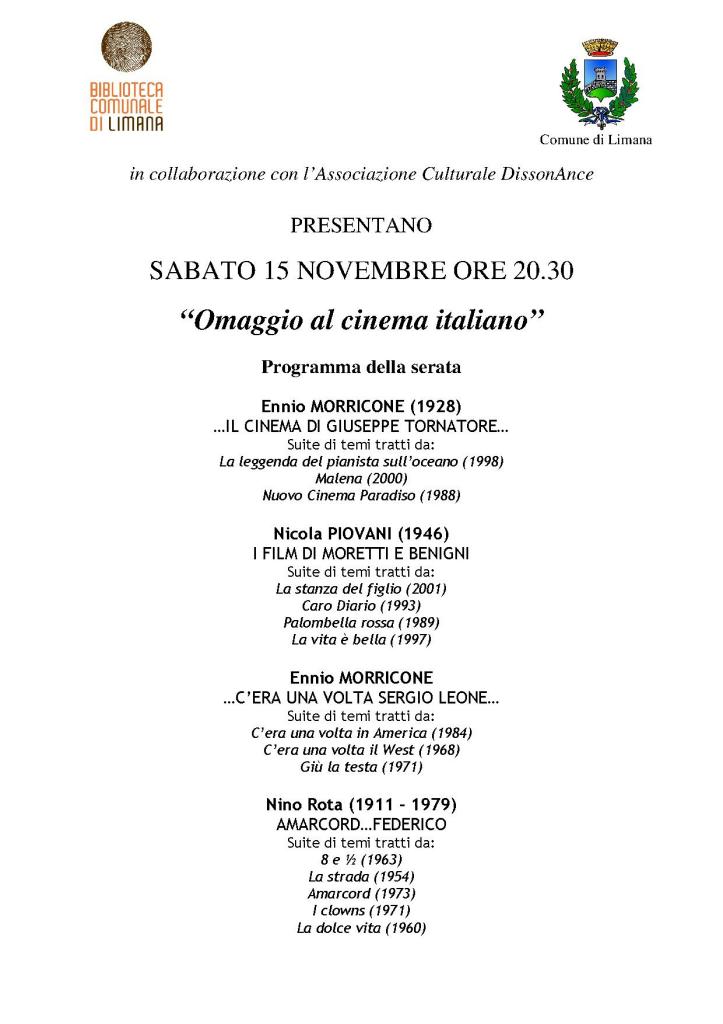 Programma MusicArmonica 15 novembre 2014