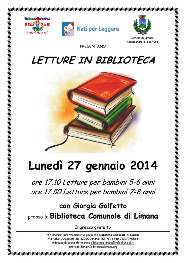 volantino letture gennaio 2014 5-8 anni